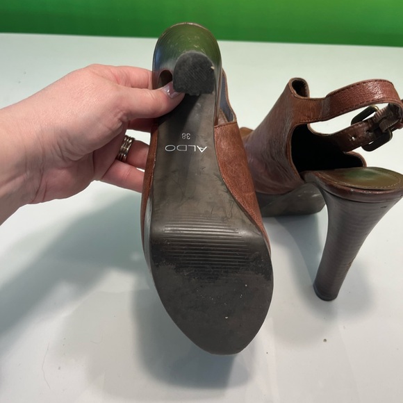Summer platform open toe leather heels - Picture 5 of 5